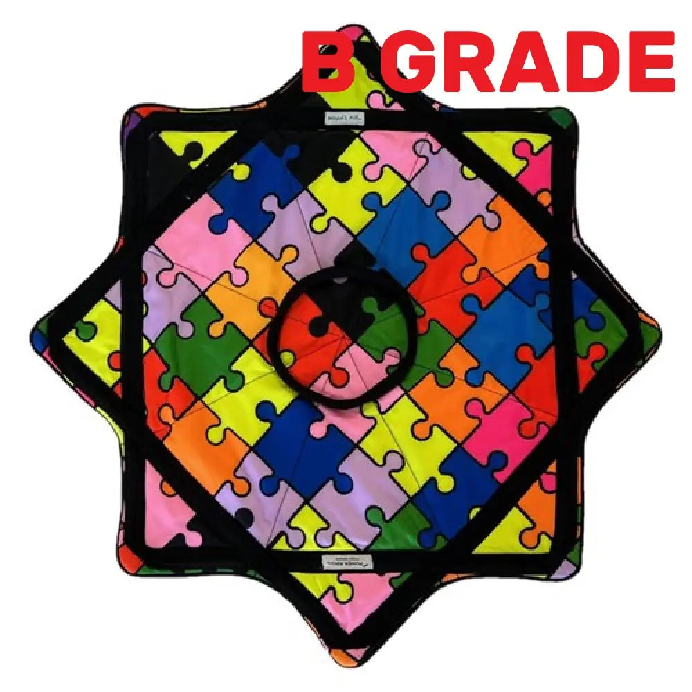 B GRADE - Mougee Air - Flow Star - 27’’ Diameter - Slightly Irregular - Jigsaw (Autism Awareness) with Power Ring - Toys