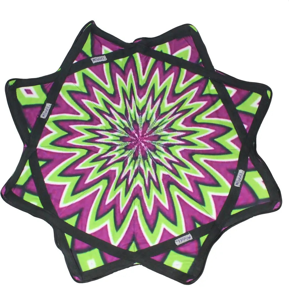B GRADE - Mougee Classic Flow Star - 27’’ Diameter - Slightly Irregular - Purple Burst -Green/Purple - Juggling