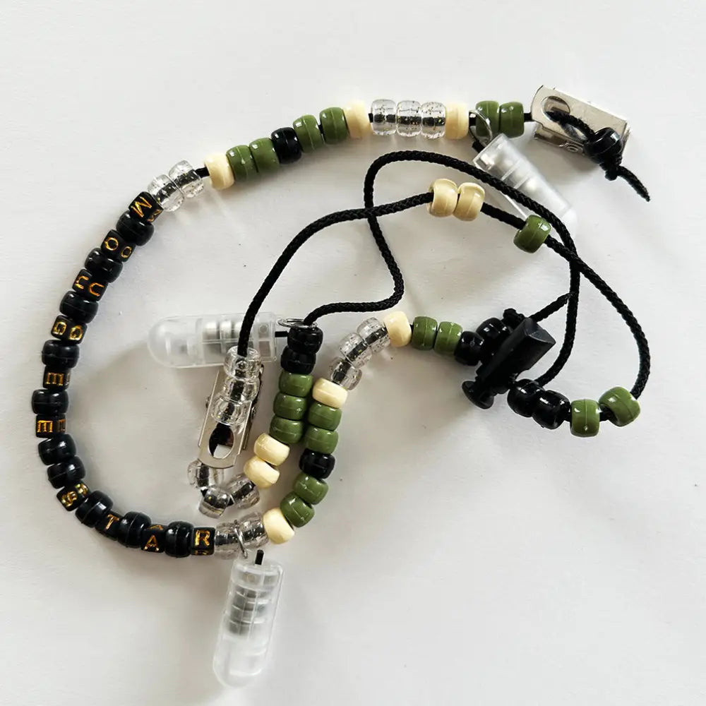 Mougee Beaded LED Clip - Carry Your Flow Star Around In Style - Adjustable Length - Toys