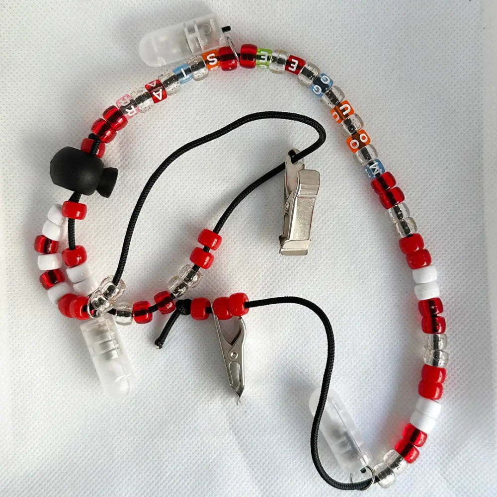 Mougee Beaded LED Clip - Carry Your Flow Star Around In Style - Adjustable Length - Peppermint - Toys