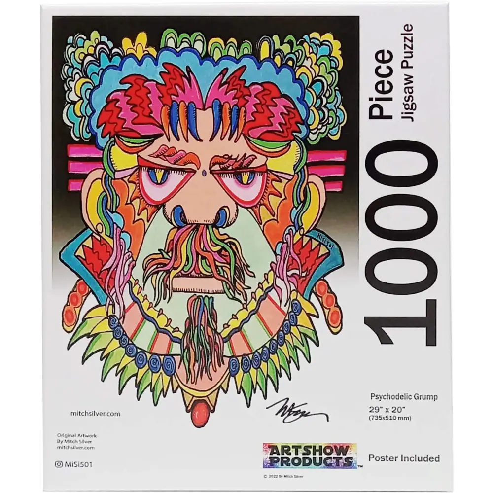 Premium 1000 Piece Jigsaw Puzzle 29’’x 20’’ Orig. Artwork by MiSi501 - Psychodelic Grump