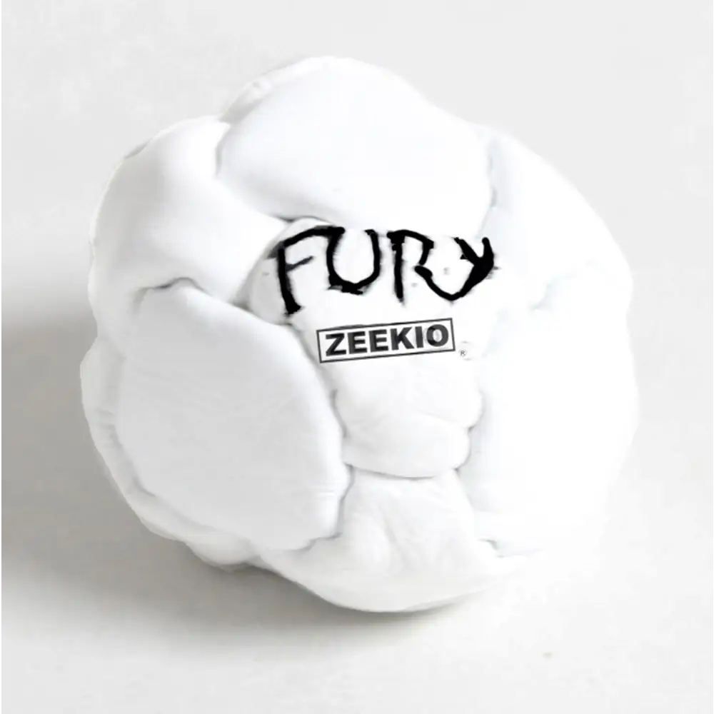 The Fury Footbag - Genuine Leather - 14 Panel Hand Stitched - Sand filled Hacky Sack - White - Footbags