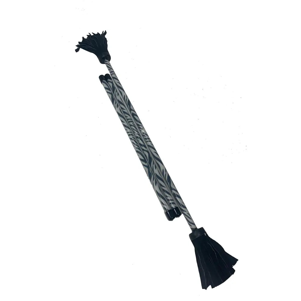 Z-Stix Hand Made Professional Flower Sticks-Devil Sticks- Animal Series - Mosquito / Black/White Zebra - juggling sticks