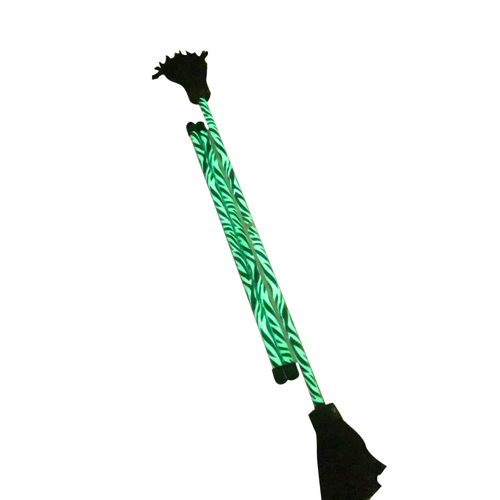 Z-Stix Hand Made Professional Flower Sticks-Devil Sticks- Animal Series - Kids / Black/Glow in the Dark Zebra