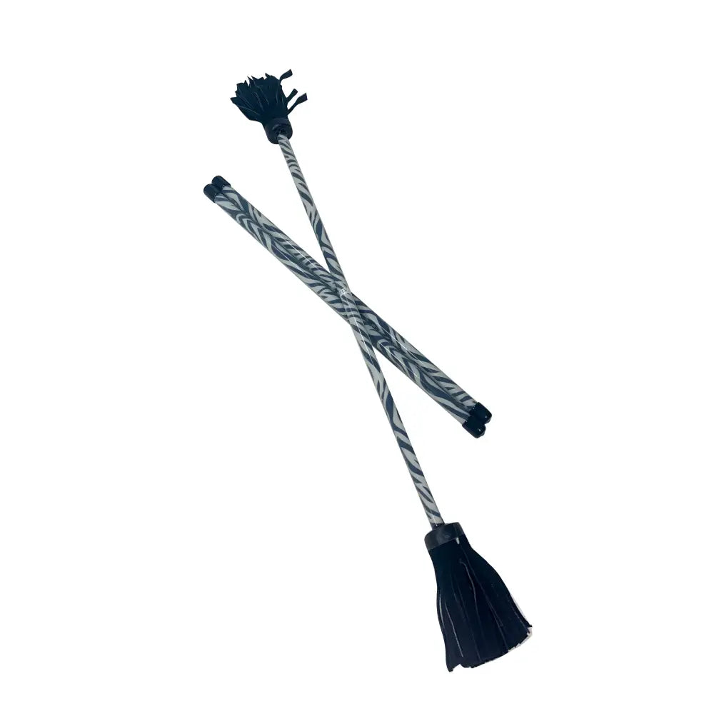 Z-Stix Hand Made Professional Flower Sticks-Devil Sticks- Animal Series - King / Black/White Zebra - juggling sticks