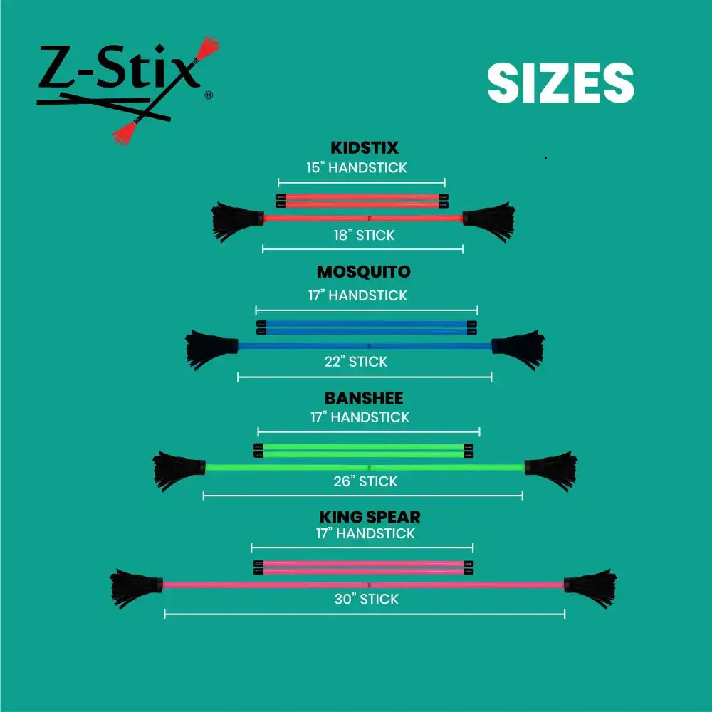 Z-Stix Hand Made Professional Flower Sticks-Devil Sticks- Neon Series - juggling sticks
