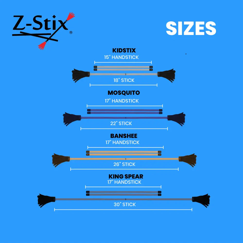Z-Stix Hand Made Professional Flower Sticks-Devil Sticks- Solid Series - juggling sticks