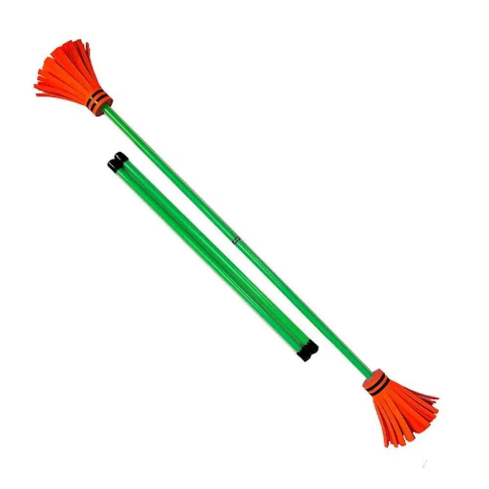 Z-Stix Premium Flower Sticks-Devil Sticks- Beginner Friendly - UV Reactive Sport Line - Green Stick with Orange Flowers