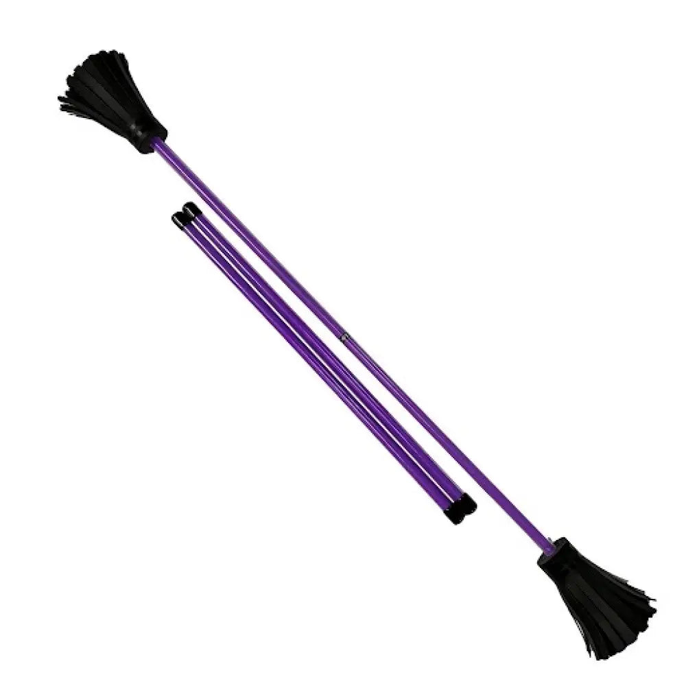 Z-Stix Premium Flower Sticks-Devil Sticks- Beginner Friendly - UV Reactive Sport Line - Purple Stick with Black Flowers