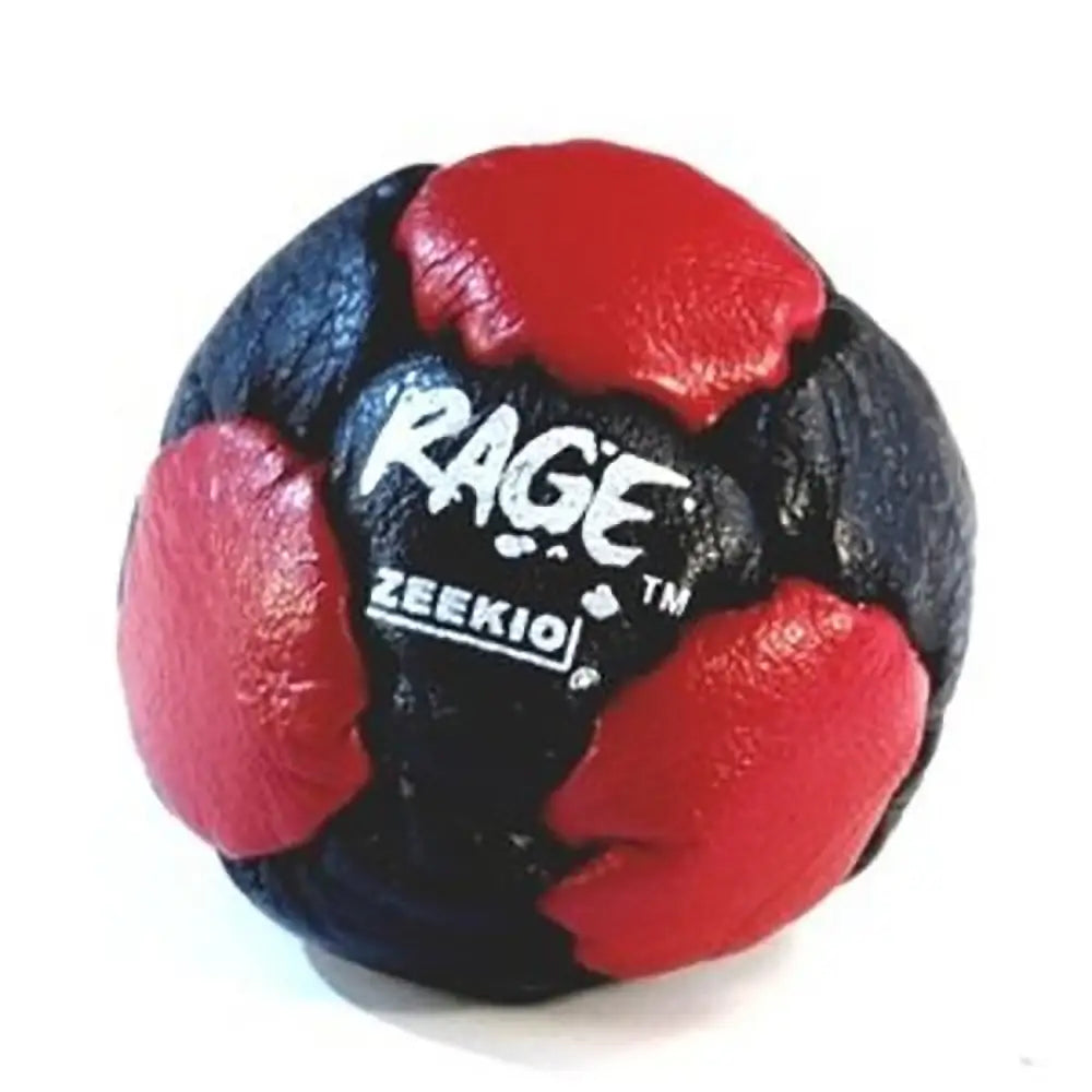 Zeekio -The Rage- 14 Panel Genuine Leather Footbag - Hacky Sack - Red and Black - Footbags