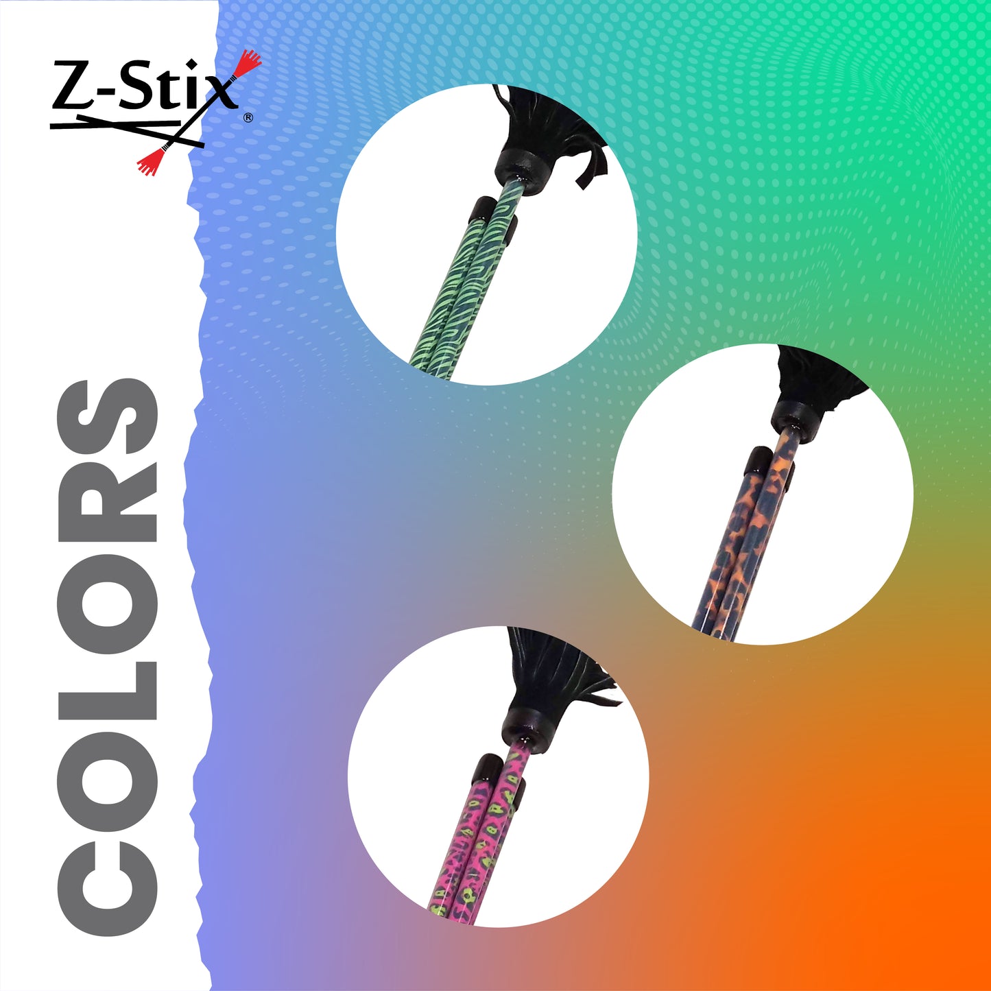 Z-Stix Professional Juggling Flower Sticks-Devil Sticks and 2 Hand Sticks, High Quality, Beginner Friendly - Animal Series