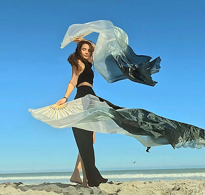 Mougee Silk Fan - For Dance, Festivals, or Just for Fun (Sold Individually)