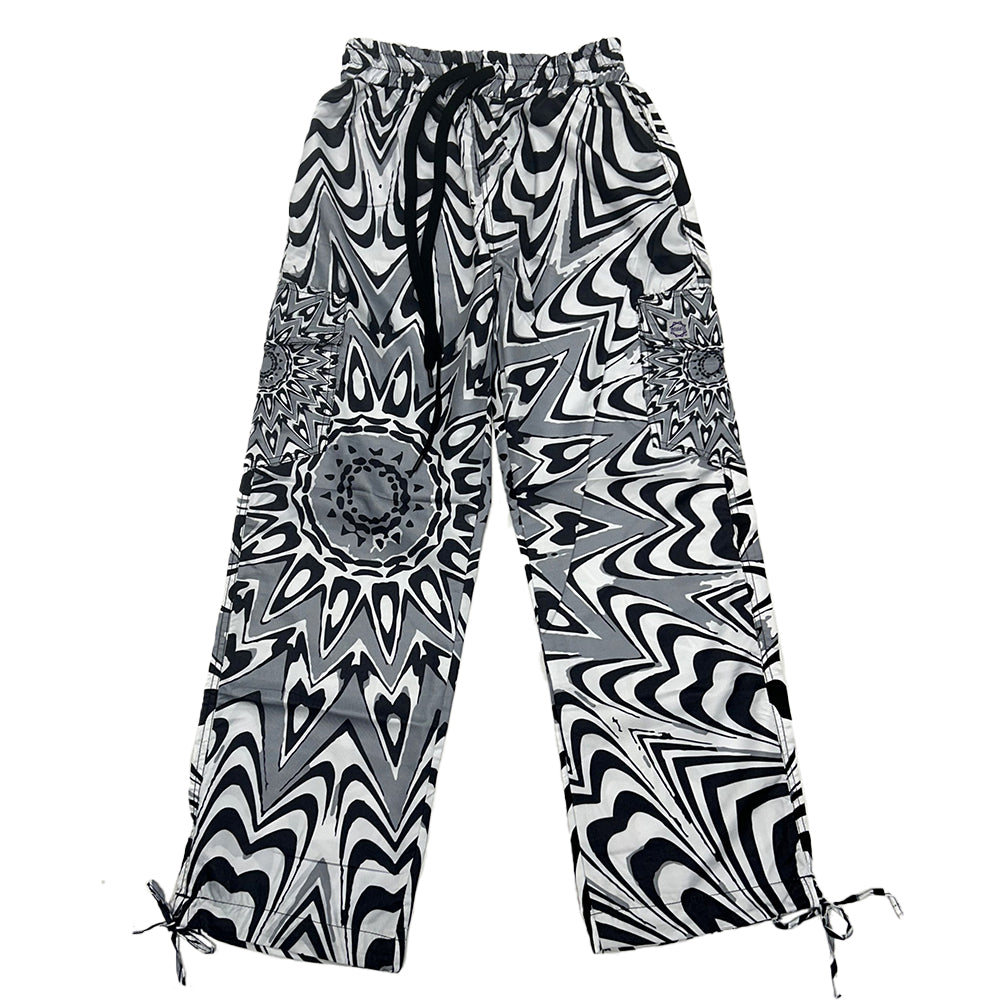 Mougee Festival Pants - Unisex Lightweight Rave Pants - Wide Leg, Adjustable Ankle Ties, Elastic Waist