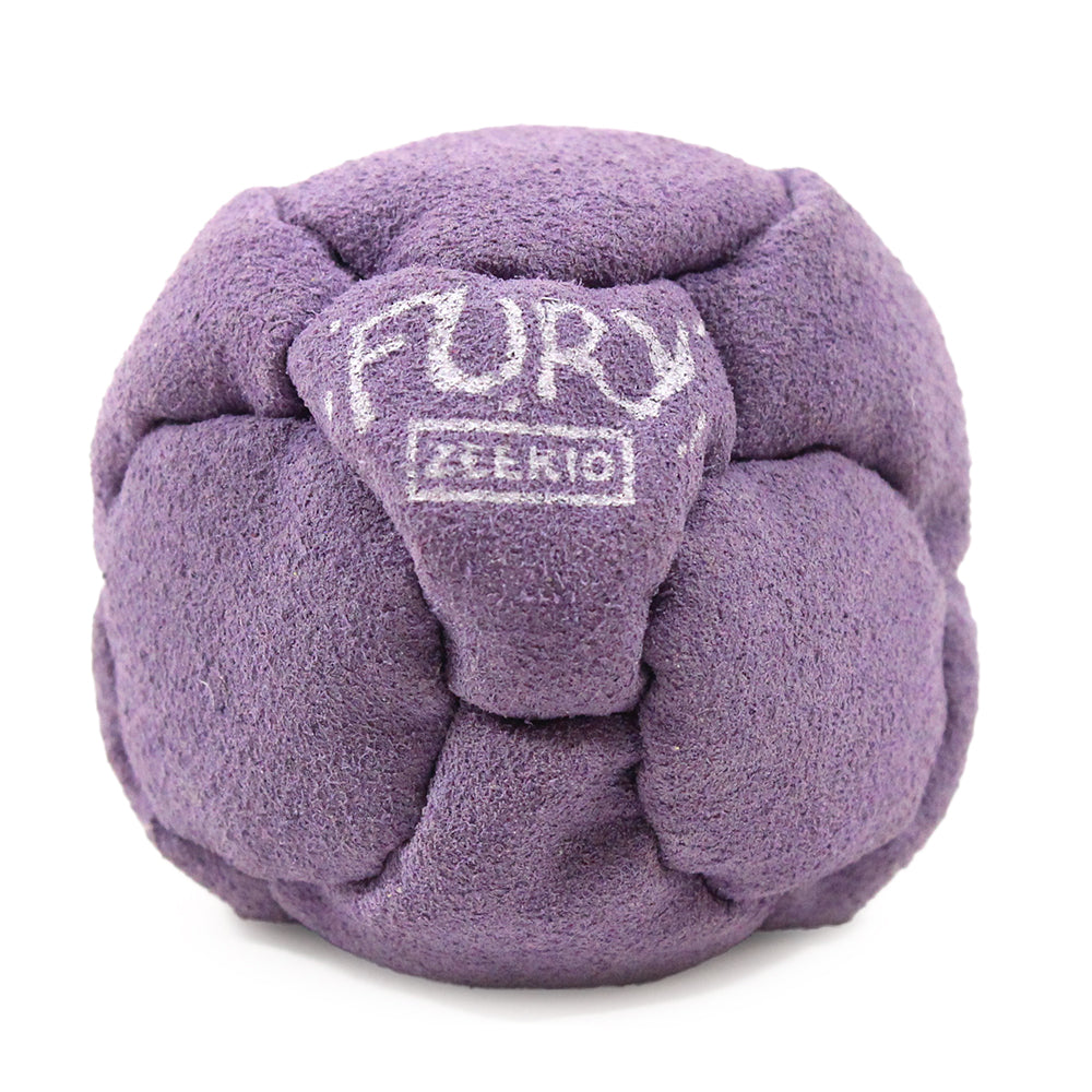 Zeekio Fury 'Furry' Footbag  - 14 Panel Hand Stitched Foot Bag - Amara Suede  - Sand Filled Sack