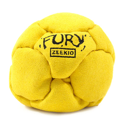Zeekio Fury 'Furry' Footbag  - 14 Panel Hand Stitched Foot Bag - Amara Suede  - Sand Filled Sack