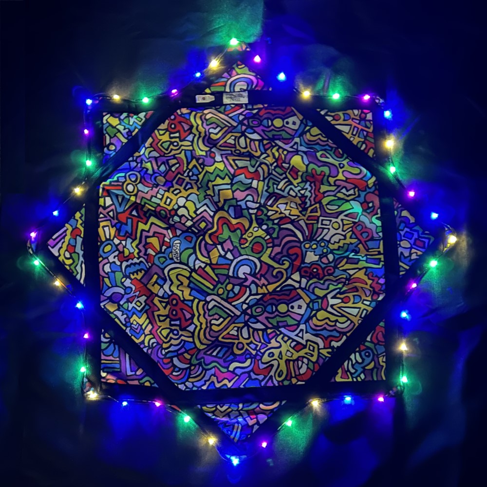 Mougee Spark Flow Star - 28" Diameter - Rechargeable Multi-Colored LED Lights - 3 Modes