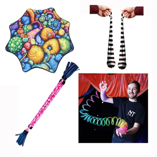 Flow Toy Beginner Set - Everything You Need to Begin the Art of Flow! Including Mougee Z-Stix and Zeekio! - Flow Toys