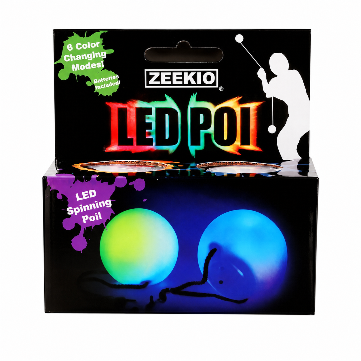 Zeekio Rechargable LED POI - Beginner to Pro - Glow Flow Toy