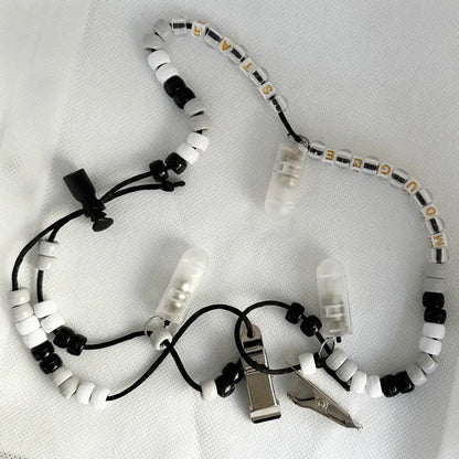 Mougee Beaded LED Clip - Carry Your Flow Star Around In Style - Adjustable Length - Zebra Candy - Toys