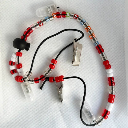 Mougee Beaded LED Clip - Carry Your Flow Star Around In Style - Adjustable Length - Peppermint - Toys