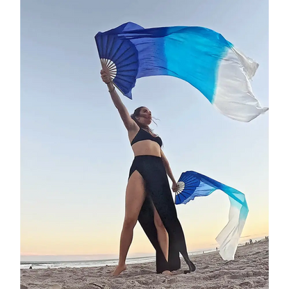 Mougee Silk Fan - For Dance, Festivals, or Just for Fun (Sold Individually)