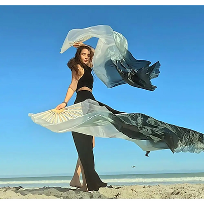 Mougee Silk Fan - For Dance Festivals or Just for Fun (Sold Individually) - Flow Toys
