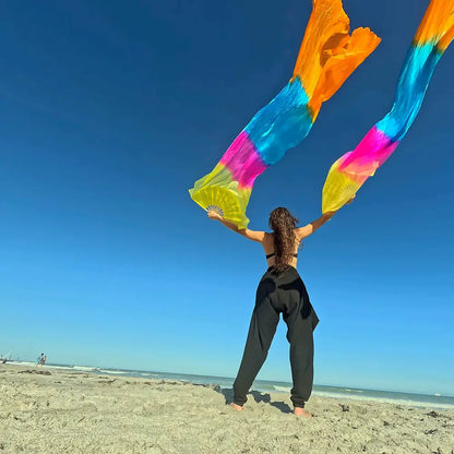 Mougee Silk Fan - For Dance Festivals or Just for Fun (Sold Individually) - Flow Toys