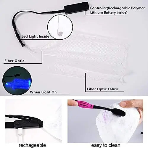 Light Up Face Mask - Perfect for Raves and Festivals