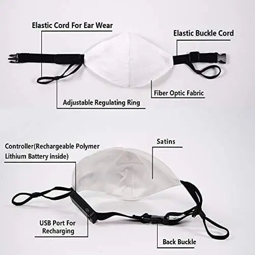 Light Up Face Mask - Perfect for Raves and Festivals