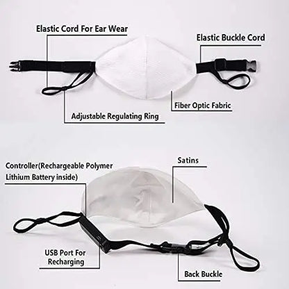 Light Up Face Mask - Perfect for Raves and Festivals