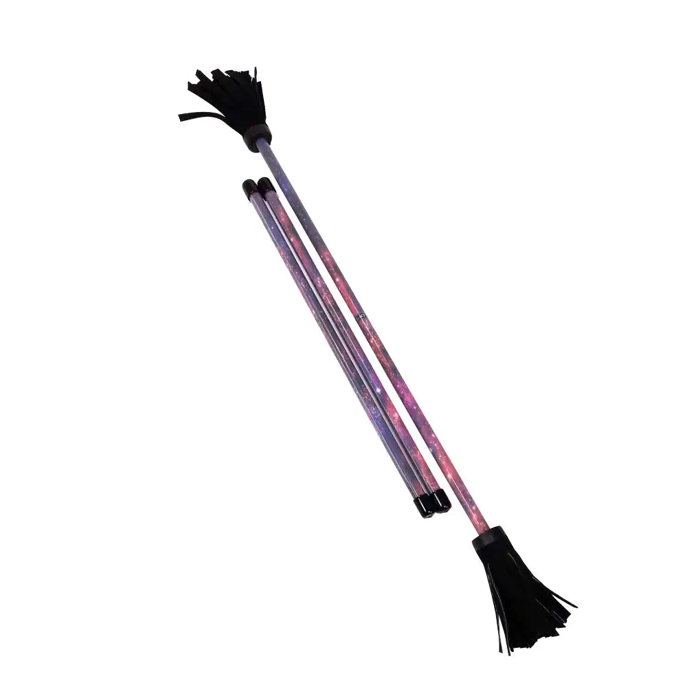 Purple and pink camouflage walking sticks with black rubber tips.