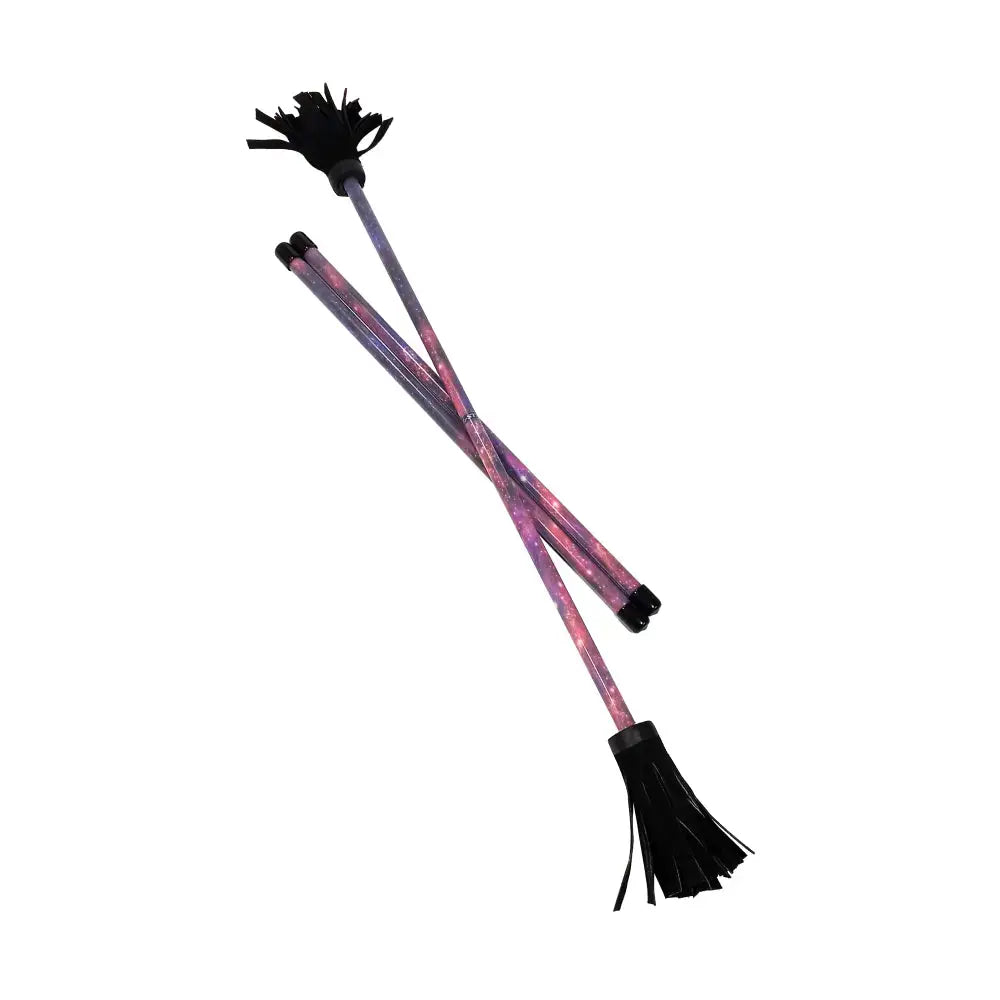 Sparkly pink and black tassel wand