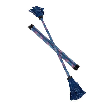 Blue tie-dye tassel wand
