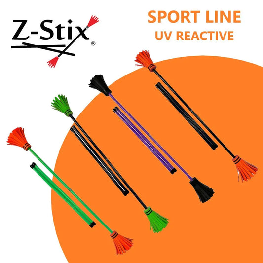 Z-Stix Premium Flower Sticks-Devil Sticks- Beginner Friendly - UV Reactive Sport Line - juggling sticks