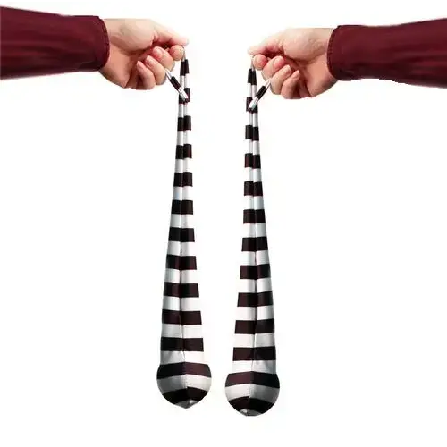 Zeekio Sock POI - 26’’ Stretch Nylon with Bean Bag - Black White Stripe - Poi