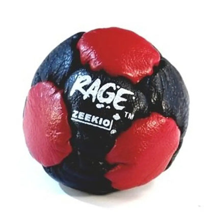 Zeekio -The Rage- 14 Panel Genuine Leather Footbag - Hacky Sack - Red and Black - Footbags