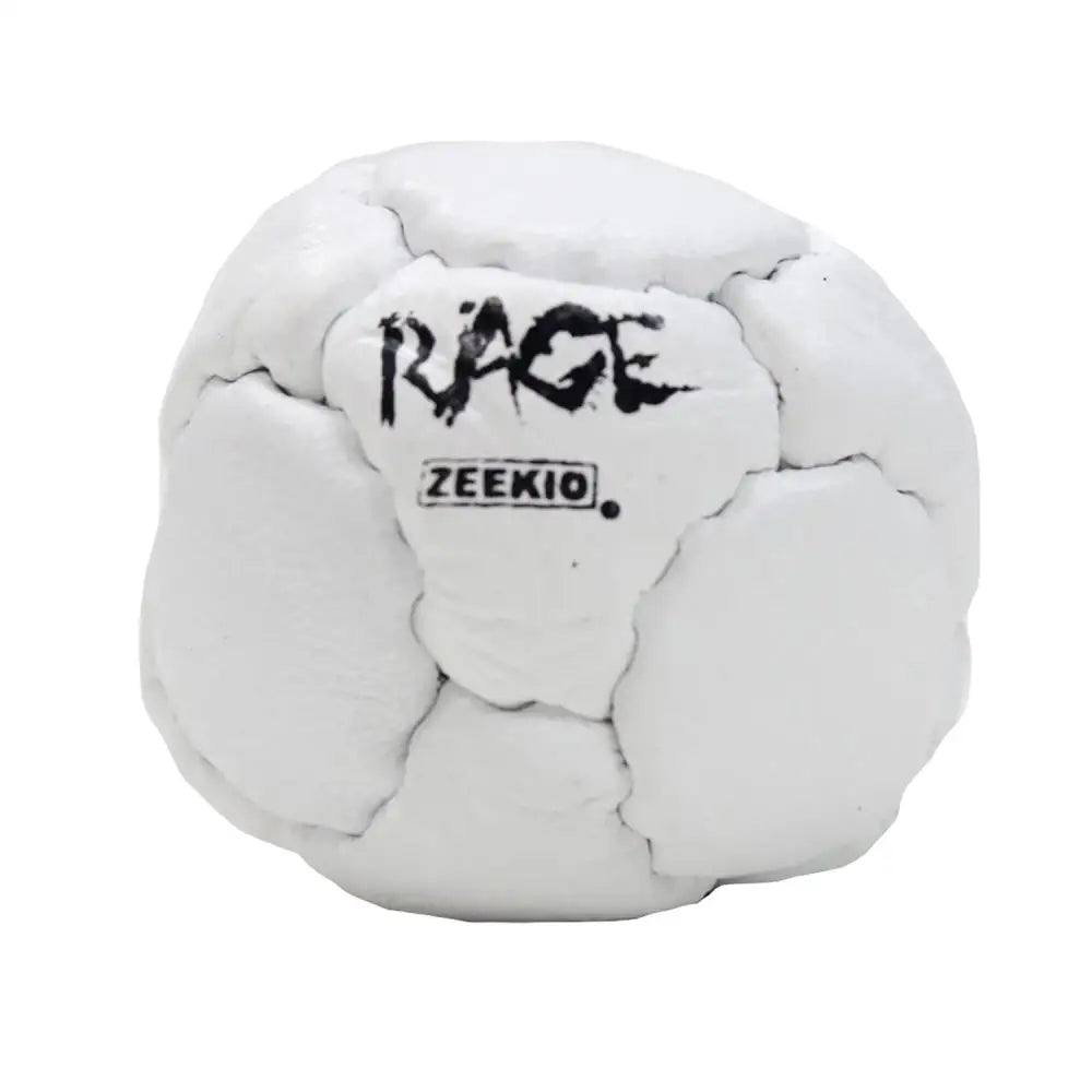 White crumpled ball with ’rage’ and ’zekkio.’ printed on it.